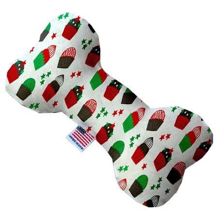 MIRAGE PET PRODUCTS Christmas Cupcakes Canvas Bone Dog Toy 6 in. 1275-CTYBN6